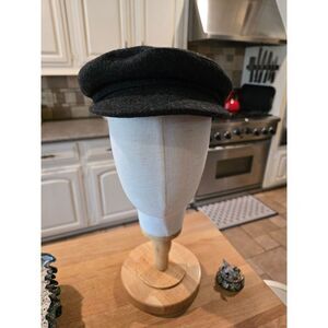 Charcoal Wool Greek Fisherman's Cap/ Peaky Blinders News Boy Hat Unmarked NO SZ